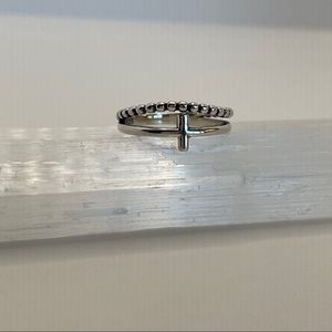 NEW! 925 Sterling Silver layered cross ring.